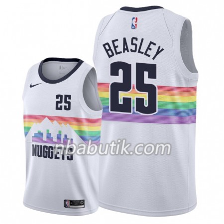 NBA Mænd Trøje Denver Nuggets Malik Beasley 25 2018-19 Nike City Edition Hvid Swingman